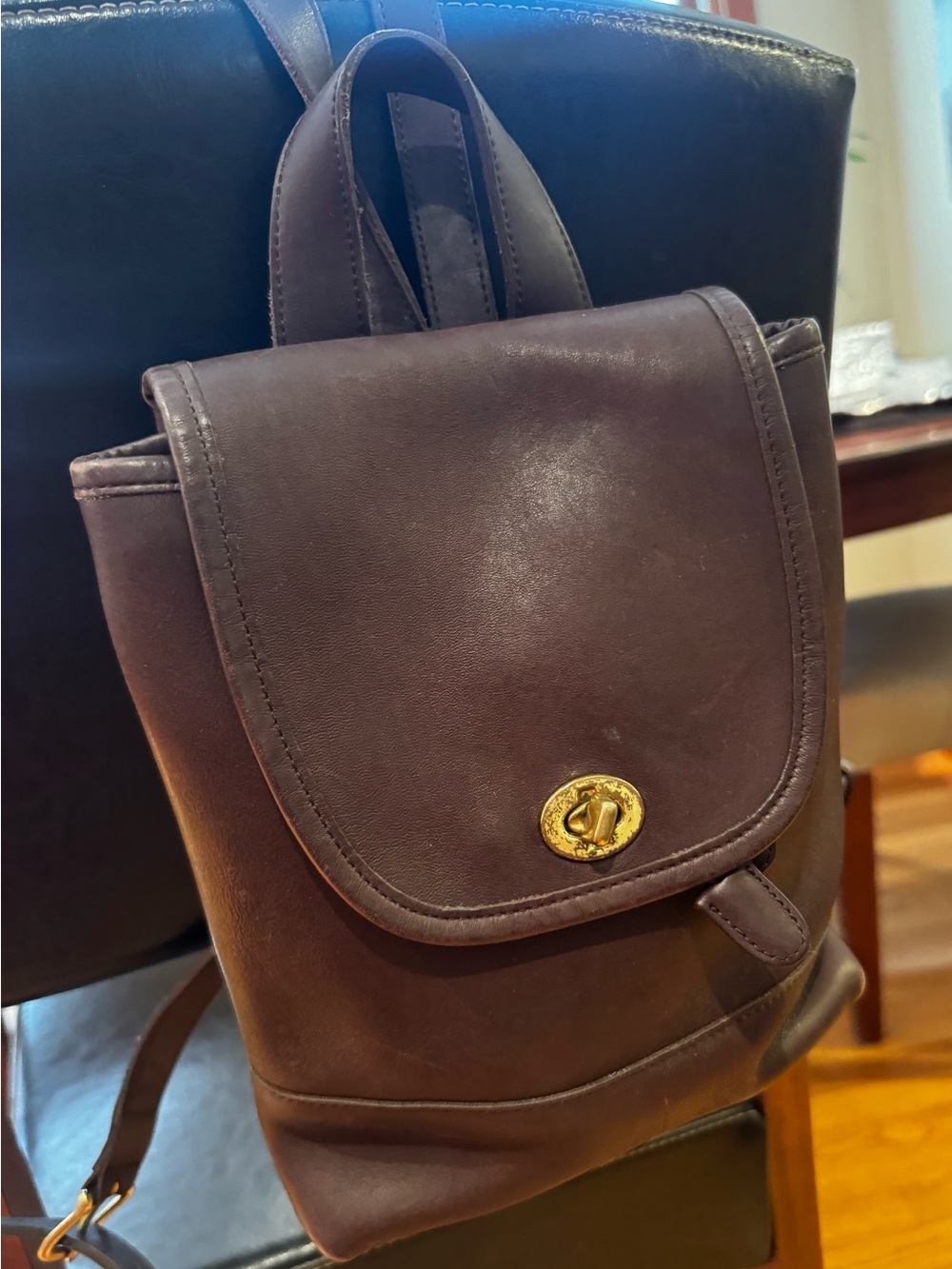 Vintage 1996 Coach Brown Leather Backpack Purse H6I-9960